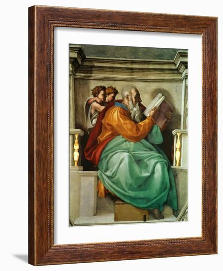 Prophet Zacharias, Sistine Chapel Ceiling, 1508-12 (Fresco)-Michelangelo Buonarroti-Framed Giclee Print