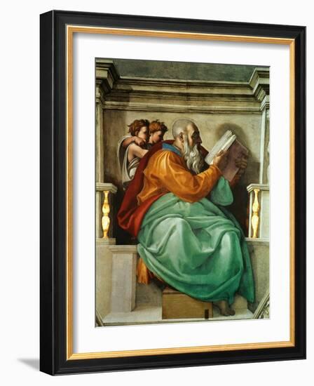 Prophet Zacharias, Sistine Chapel Ceiling, 1508-12 (Fresco)-Michelangelo Buonarroti-Framed Giclee Print