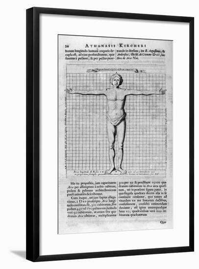 Proportions of Man, 1675-Athanasius Kircher-Framed Giclee Print