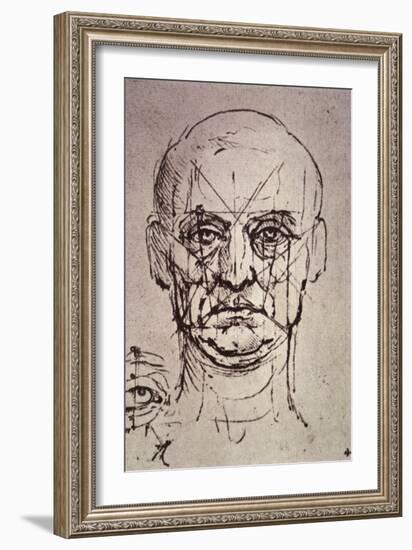 Proportions of the Face-Leonardo da Vinci-Framed Giclee Print