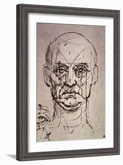 Proportions of the Face-Leonardo da Vinci-Framed Giclee Print