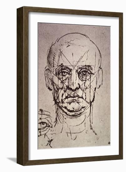 Proportions of the Face-Leonardo da Vinci-Framed Giclee Print