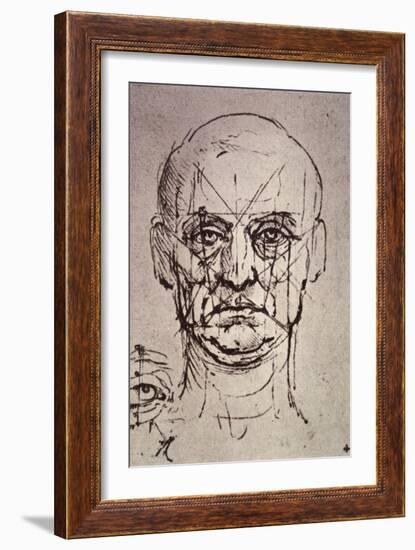 Proportions of the Face-Leonardo da Vinci-Framed Giclee Print