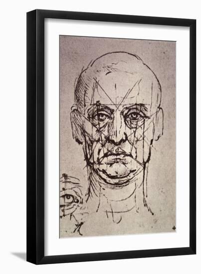 Proportions of the Face-Leonardo da Vinci-Framed Giclee Print