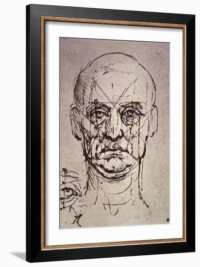 Proportions of the Face-Leonardo da Vinci-Framed Giclee Print