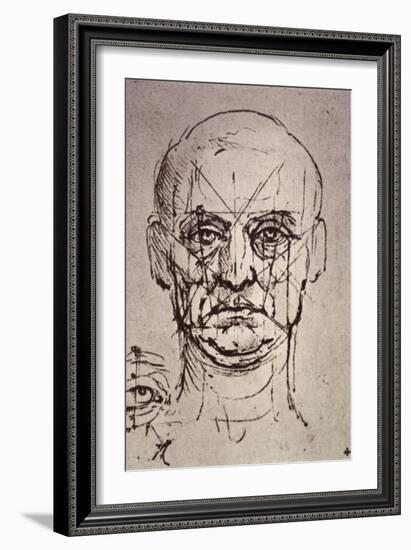 Proportions of the Face-Leonardo da Vinci-Framed Giclee Print