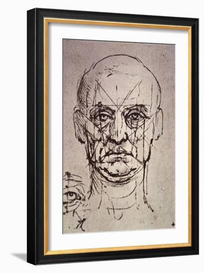 Proportions of the Face-Leonardo da Vinci-Framed Giclee Print