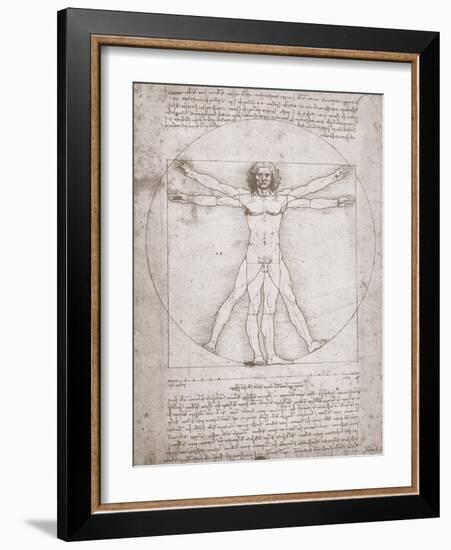 Proportions of the Human Figure According to Vitruvius-Leonardo da Vinci-Framed Giclee Print