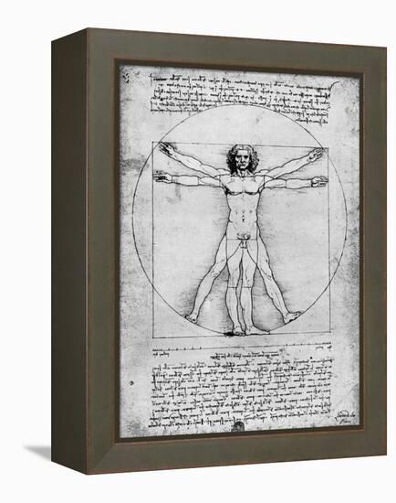 Proportions of the Human Figure, C1492-Albrecht Durer-Framed Premier Image Canvas