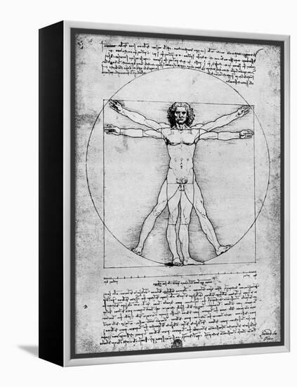 Proportions of the Human Figure, C1492-Albrecht Durer-Framed Premier Image Canvas