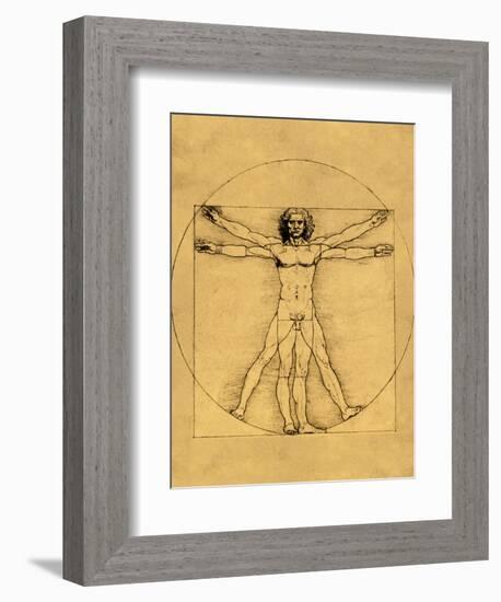 Proportions of the Human Figure-Leonardo da Vinci-Framed Giclee Print