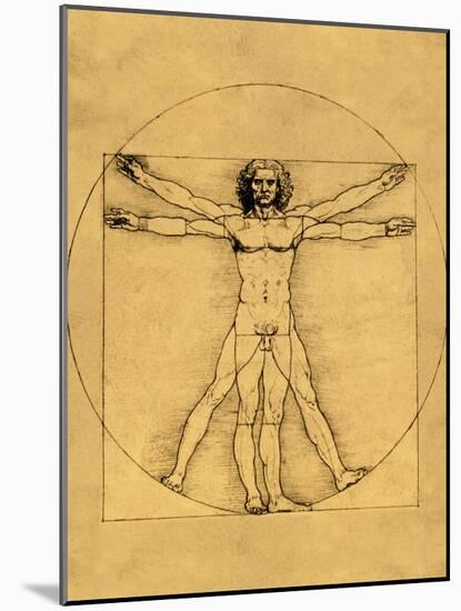 Proportions of the Human Figure-Leonardo da Vinci-Mounted Giclee Print