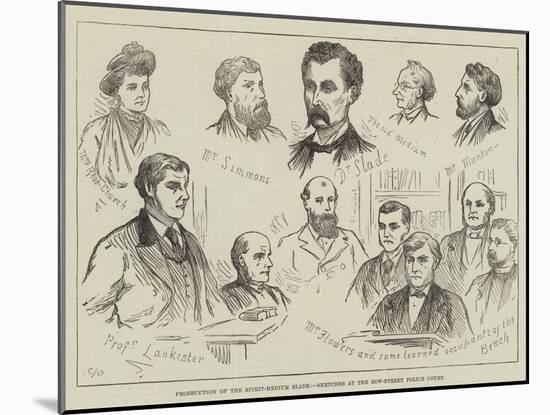 Prosecution of the Spirit-Medium Slade, Sketches at the Bow-Street Police Court-null-Mounted Giclee Print