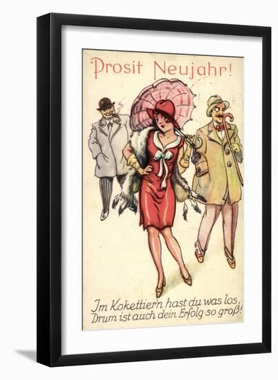 Prosit Neujahr, Im Kokettieren Hast Du Was Los,Drum Ist Auch Dein Erfolg Groß-null-Framed Giclee Print