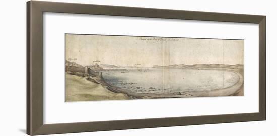 Prospect of the Bay of Tangier from the South-East (Pen and Brown Ink and Watercolour over Graphite-Wenceslaus Hollar-Framed Giclee Print