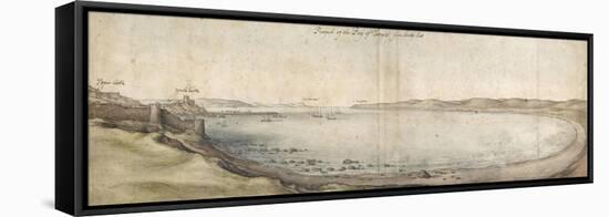 Prospect of the Bay of Tangier from the South-East (Pen and Brown Ink and Watercolour over Graphite-Wenceslaus Hollar-Framed Premier Image Canvas