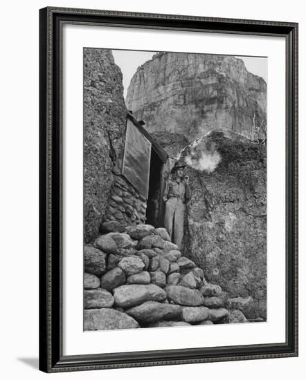 Prospector Chuck Aylor Searching in Superstition Mountains of Southern Ariz. for Lost Gold Mine-Bill Ray-Framed Photographic Print