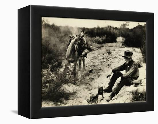 Prospector Preparing Meal for Himself-null-Framed Premier Image Canvas