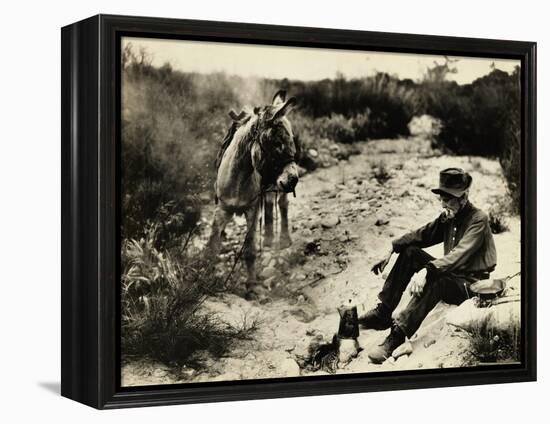 Prospector Preparing Meal for Himself-null-Framed Premier Image Canvas