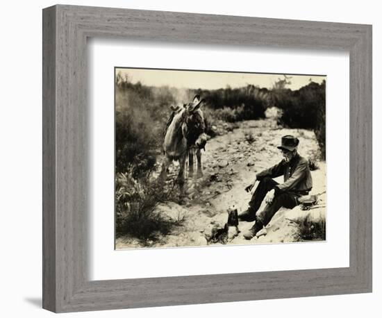 Prospector Preparing Meal for Himself-null-Framed Photographic Print