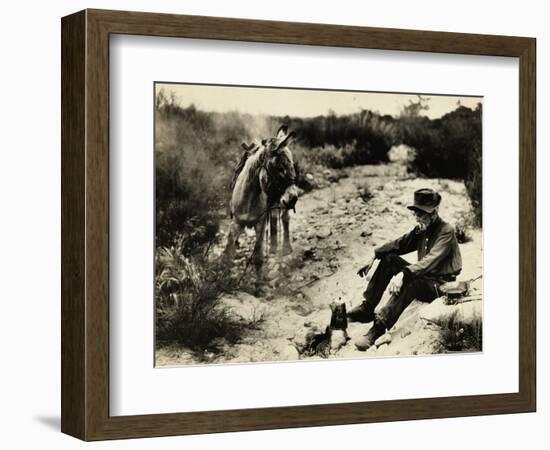 Prospector Preparing Meal for Himself-null-Framed Photographic Print