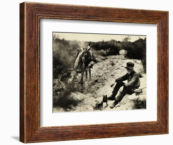 Prospector Preparing Meal for Himself-null-Framed Photographic Print