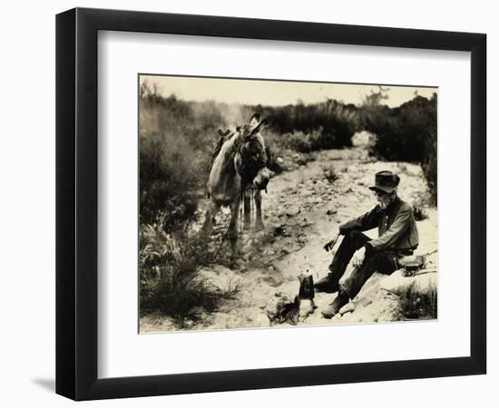 Prospector Preparing Meal for Himself-null-Framed Photographic Print