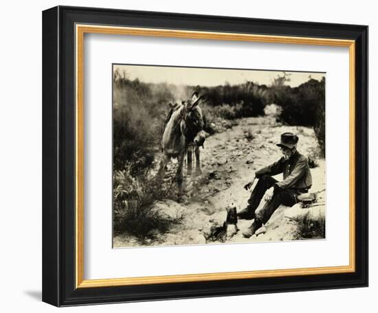 Prospector Preparing Meal for Himself-null-Framed Photographic Print