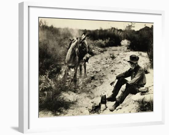 Prospector Preparing Meal for Himself-null-Framed Photographic Print