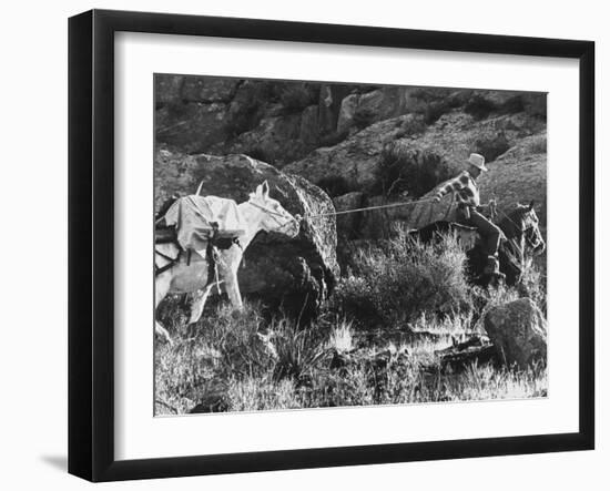 Prospector Travis Marlowe Continuing His Search in Superstition Mountains of Southern Arizona-Bill Ray-Framed Photographic Print