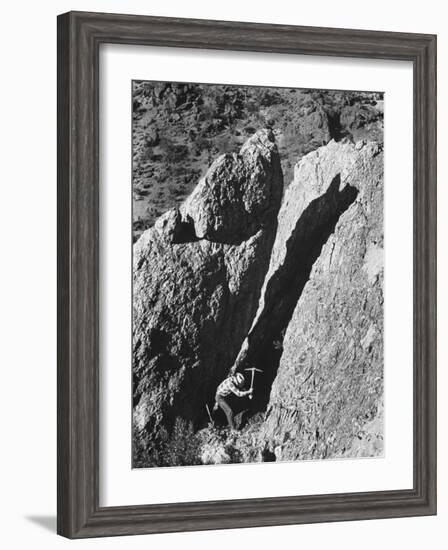 Prospector Travis Marlowe Searching Superstition Mountains of Southern, AZ, for Lost Gold Mine-Bill Ray-Framed Photographic Print