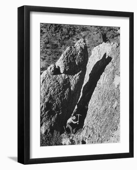 Prospector Travis Marlowe Searching Superstition Mountains of Southern, AZ, for Lost Gold Mine-Bill Ray-Framed Photographic Print