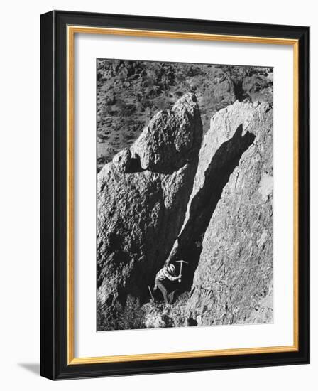 Prospector Travis Marlowe Searching Superstition Mountains of Southern, AZ, for Lost Gold Mine-Bill Ray-Framed Photographic Print