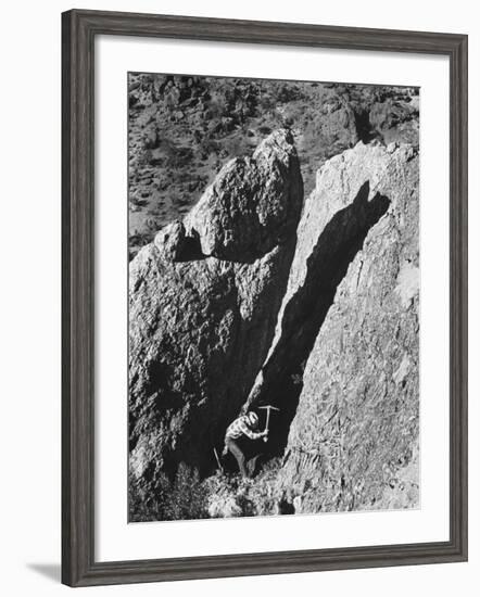 Prospector Travis Marlowe Searching Superstition Mountains of Southern, AZ, for Lost Gold Mine-Bill Ray-Framed Photographic Print