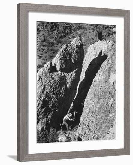 Prospector Travis Marlowe Searching Superstition Mountains of Southern, AZ, for Lost Gold Mine-Bill Ray-Framed Photographic Print