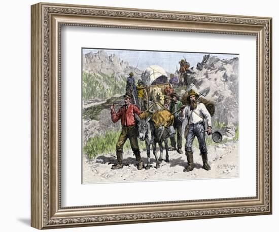 Prospectors Looking for New Diggings during the Gold Rush, c.1850-null-Framed Giclee Print