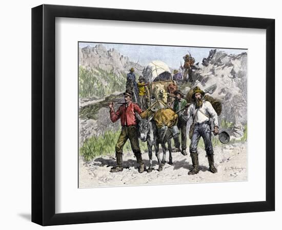 Prospectors Looking for New Diggings during the Gold Rush, c.1850-null-Framed Giclee Print