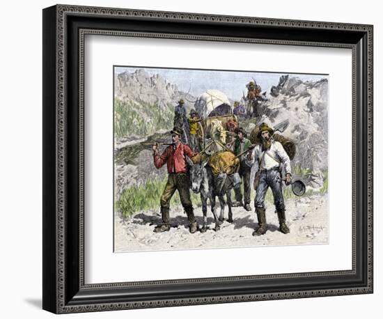 Prospectors Looking for New Diggings during the Gold Rush, c.1850-null-Framed Giclee Print