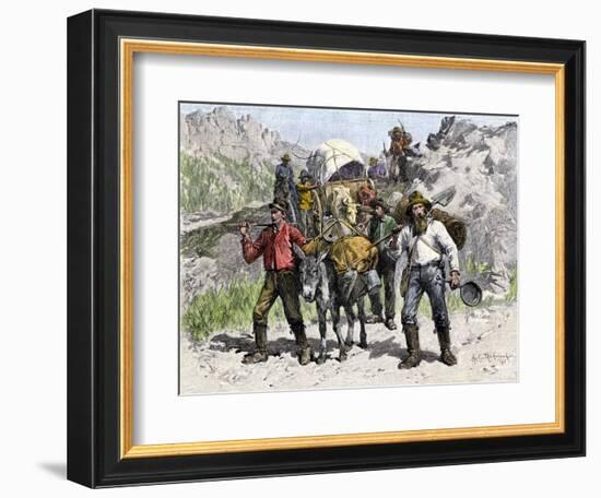 Prospectors Looking for New Diggings during the Gold Rush, c.1850-null-Framed Giclee Print