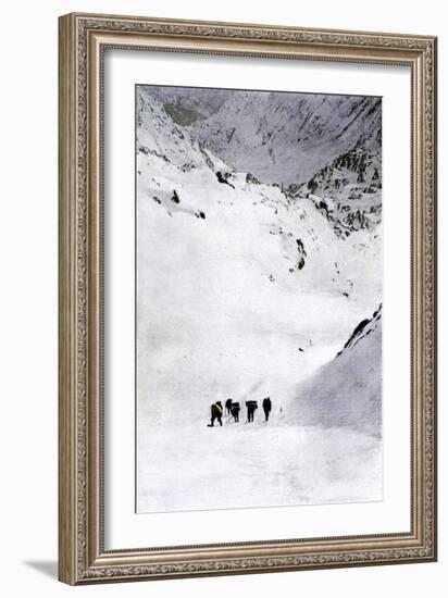 Prospectors Nearing Summit of the Chilkoot Pass during the Alaska Gold Rush, c.1897-null-Framed Giclee Print