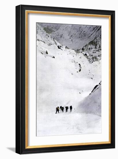 Prospectors Nearing Summit of the Chilkoot Pass during the Alaska Gold Rush, c.1897-null-Framed Giclee Print