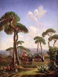 Arabs and Camels in Wooded Landscape-Prosper Georges Antoine Marilhat-Giclee Print