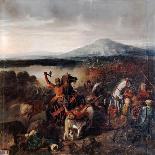 Combat de Ceramo en Sicile, 1061, victoire de Roger Ier de Sicile sur 35.000 Sarrasins-Prosper Lafaye-Giclee Print