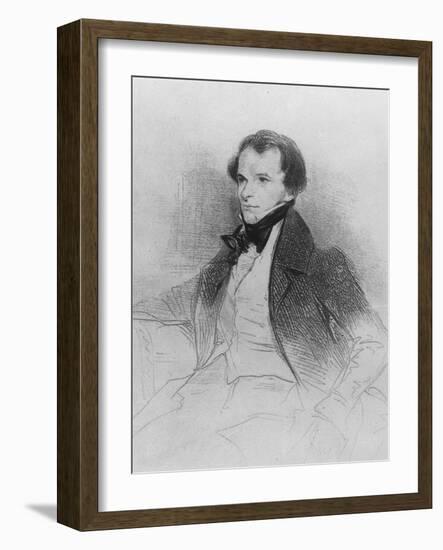 Prosper Mérimée, 1829-Achille Deveria-Framed Giclee Print