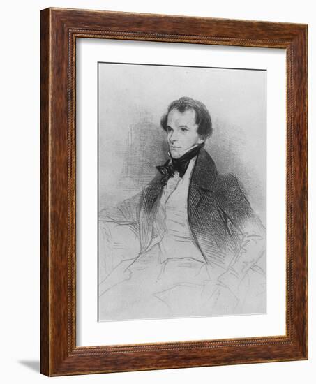 Prosper Mérimée, 1829-Achille Deveria-Framed Giclee Print