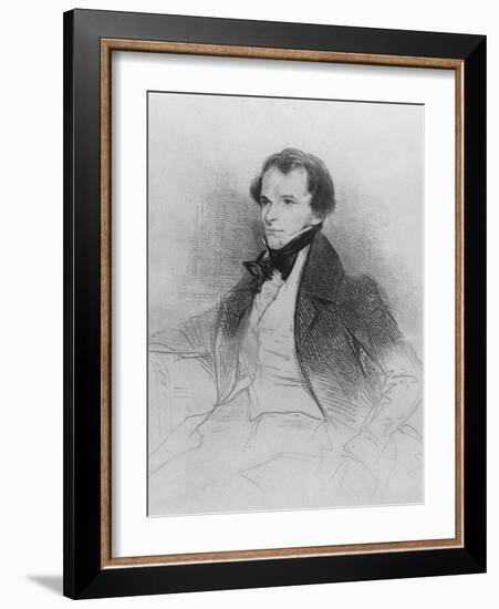 Prosper Mérimée, 1829-Achille Deveria-Framed Giclee Print