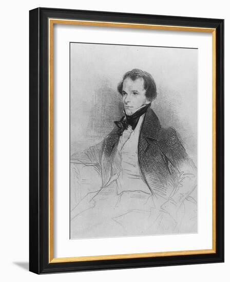 Prosper Mérimée, 1829-Achille Deveria-Framed Giclee Print