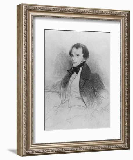 Prosper Mérimée, 1829-Achille Deveria-Framed Giclee Print