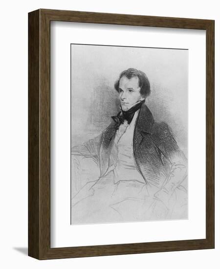 Prosper Mérimée, 1829-Achille Deveria-Framed Giclee Print