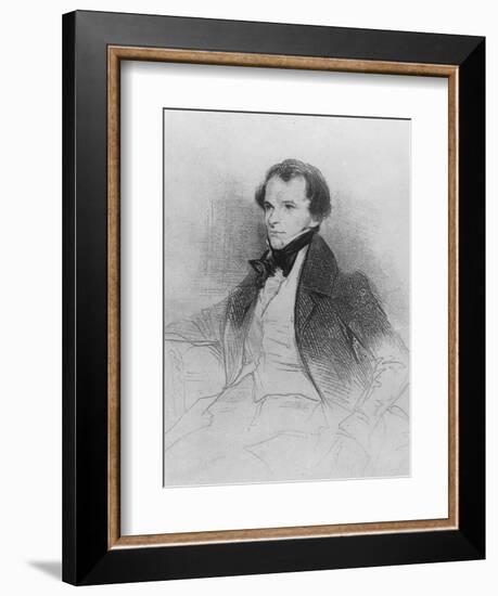 Prosper Mérimée, 1829-Achille Deveria-Framed Giclee Print